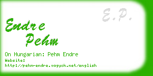 endre pehm business card